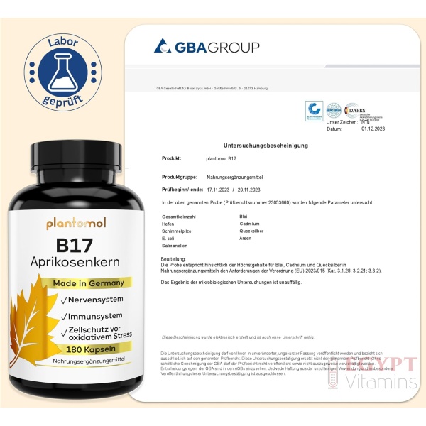 Plantomol apricot kernel B17 | 180 capsules - Image 4