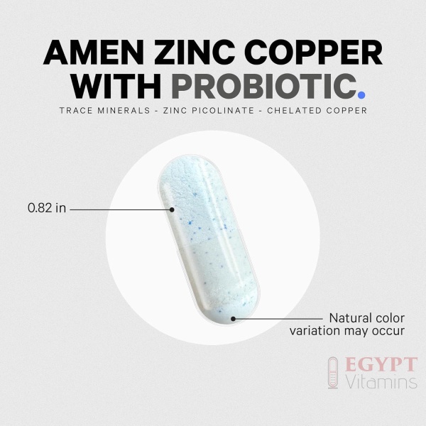 Amen Zinc & Copper Supplement + Probiotics | 90 Capsules - Image 5