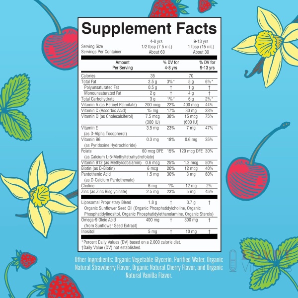 ⁦MaryRuth Organics Kids Multivitamin Liposomal | Vegan, Sugar-Free Vitamins for Kids | Ages 4+ | 2 Month Supply | 15.22 Fl Oz⁩ - الصورة ⁦2⁩