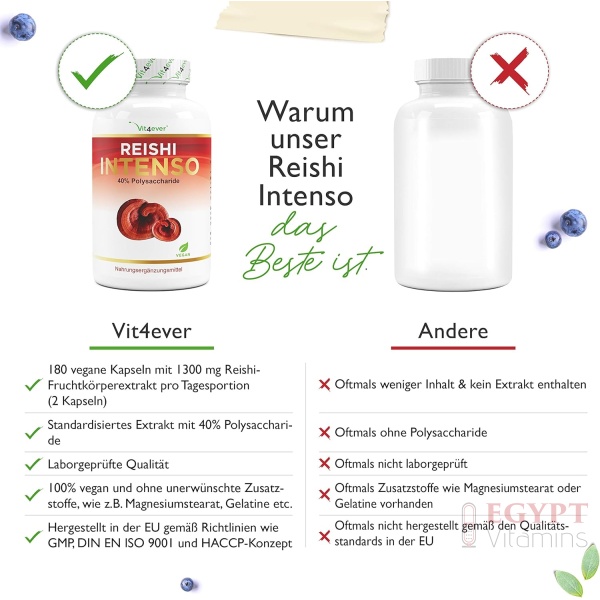 Vit4ever® Reishi Intenso Mushroom – 180 Capsules - Image 4