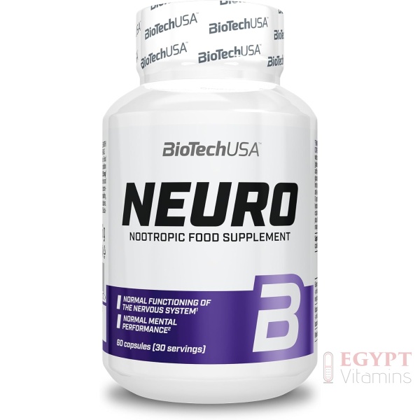 BioTechUSA Neuro Dietary Supplement Capsules with Plant Extracts, Vitamins and Minerals, 60 Capsules
