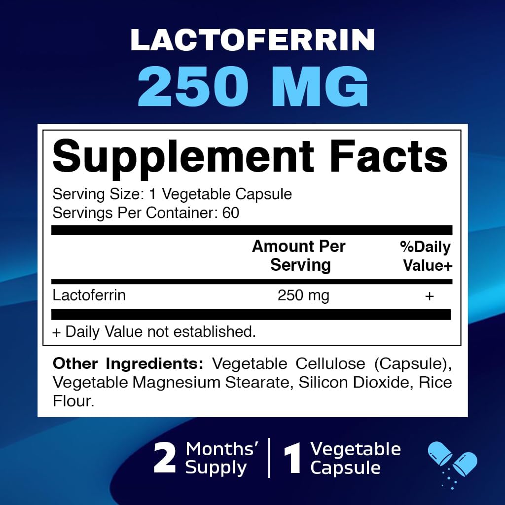 Vitamatic Lactoferrin Supplement 250mg | Immune & Iron Support – 60 Capsules - Image 4