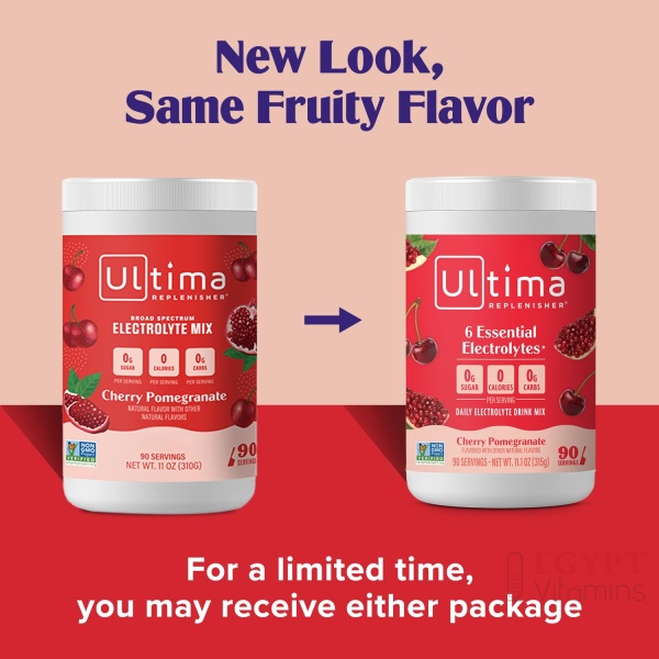 ⁦ltima Replenisher Daily Electrolyte Powder Drink Mix – Sugar Free – Cherry Pomegranate, 90 Servings – Hydration Powder with 6 Electrolytes & Minerals – Keto Friendly, Vegan, Non-GMO⁩ - الصورة ⁦3⁩