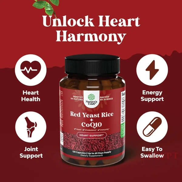 Nature's Craft Red Yeast Rice with CoQ10 |120 Count - Image 3