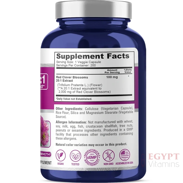 NusaPure Red Clover 2000mg | Menopause & Hormone Support | 200 Count - Image 2