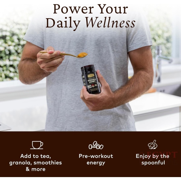 ⁦Comvita Manuka Honey UMF 20+ (MGO 829+) - Raw Manuka Honey New Zealand, Pure & Unpasteurized, Superfood for Immune Health, Use in Tea, Wild, Monofloral, Non-GMO - 250g (8.8 oz)⁩ - الصورة ⁦6⁩