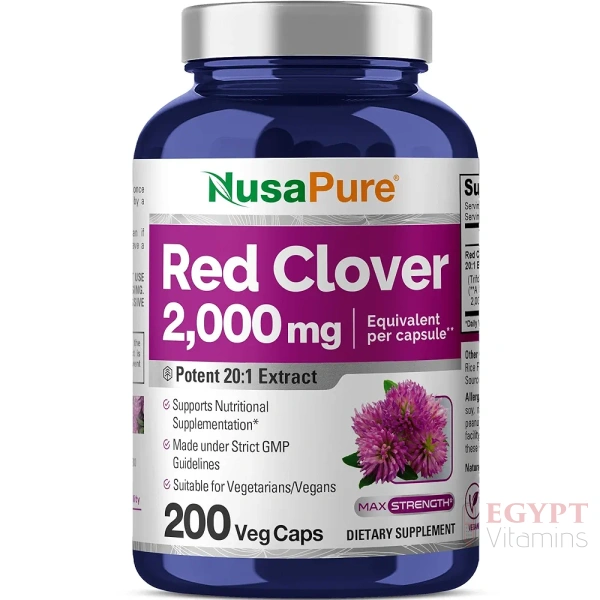 NusaPure Red Clover 2000mg | Menopause & Hormone Support | 200 Count