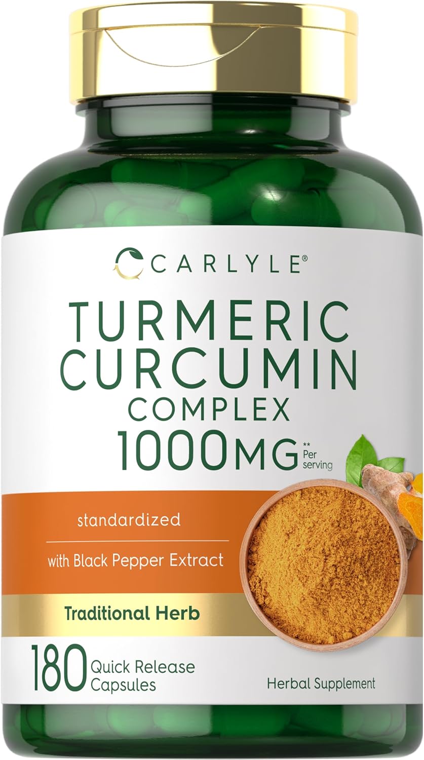 Carlyle Turmeric Curcumin with Black Pepper 1000mg | 180 Capsules