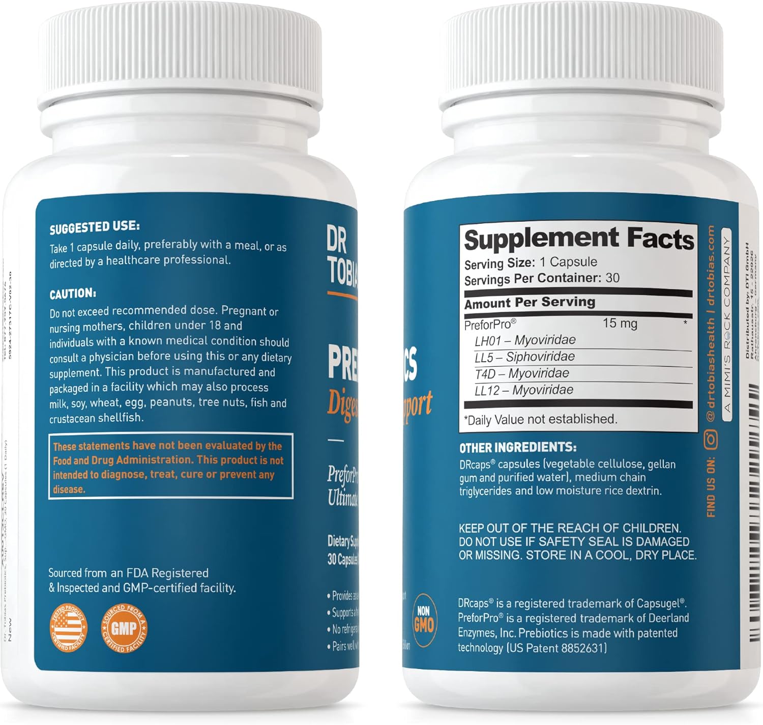 Dr. Tobias Prebiotics | 30 Capsules - Image 2