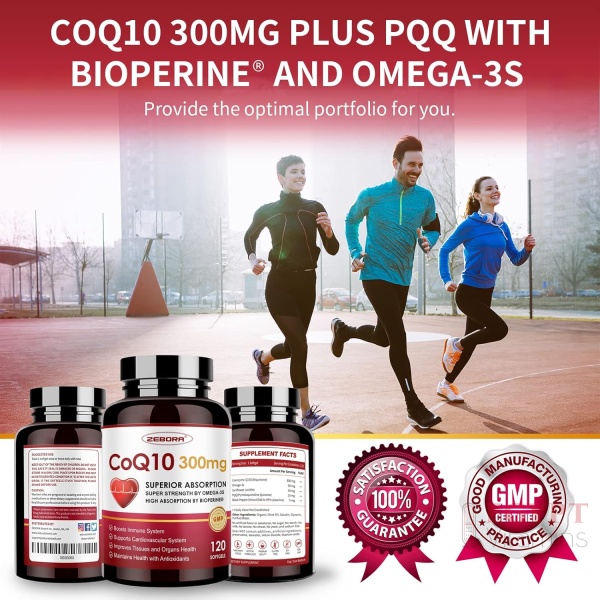 ZEBORA CoQ10-300mg-Softgels with PQQ, BioPerine & Omega-3 |120 Softgels - Image 5