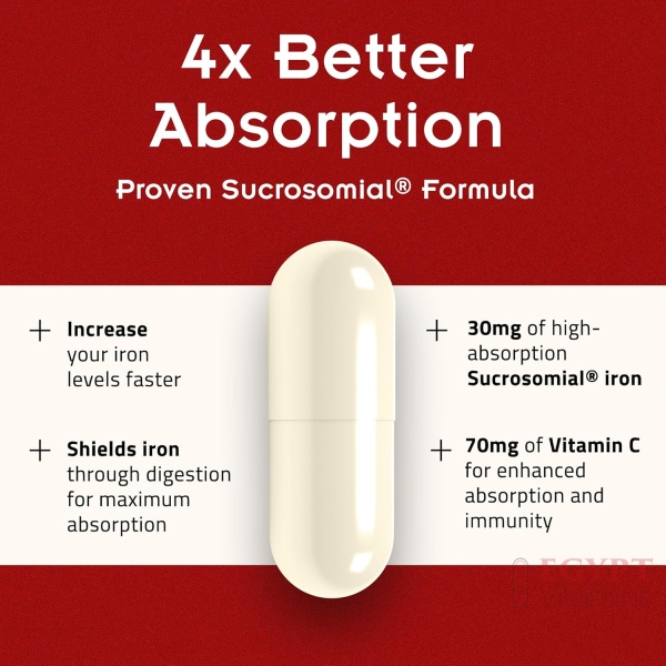 SiderAL Forte Iron Supplement Clinically Shown to Increase Iron Without Side Effects | Sucrosomial High Absorption Gentle Iron Pills for Women and Men | Vitamin C | Anemia & Energy Support | 30 Count - Image 6