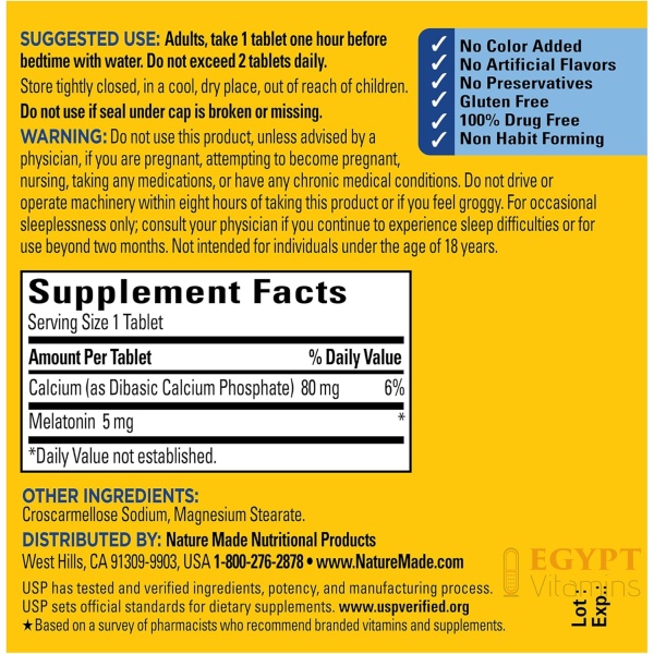 Nature Made Melatonin 5mg | 90 Tablets - Image 2