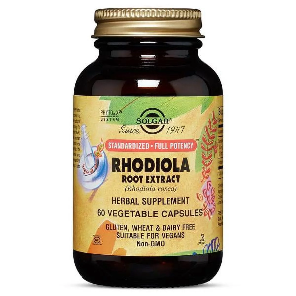 Solgar, Rhodiola Root Extract, 60 Vegetable Capsules