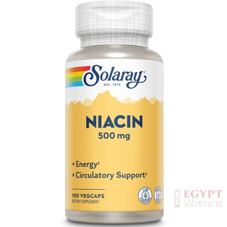 SOLARAY Niacin 500 mg, Vitamin B3 | Skin Health, Nervous System & Circulation Support | 100ct