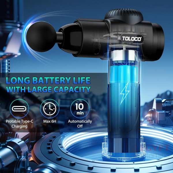 TOLOCO Massage Gun, Deep Tissue Back Massage for Athletes for Pain Relief, Percussion Massager with 10 Massages Heads & Silent Brushless Motor, Gifts for Fathers Day - Image 8