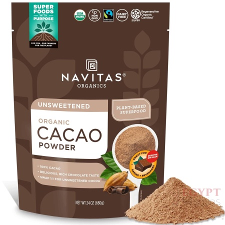 Navitas Organics Cacao Powder - Cocoa Powder Substitute 1:1, For Hot Chocolate (24oz. Bag, 113 Servings)