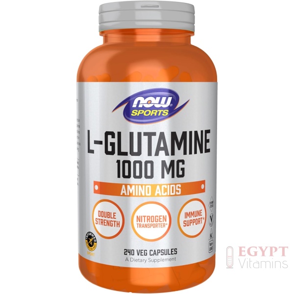 NOW Sports Nutrition, L-Glutamine, Double Strength 1,000 mg, Amino Acid, 240 Veg Capsules