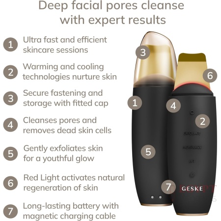 GESKE SmartAppGuided™ MicroCurrent Skin Scrubber & Blackhead Remover