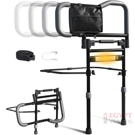 Foldable Bed Rail, Adjustable Bed Rails for Elderly Adults Safety, Bed Rails for Seniors, Bed Side Assist Rails for King Queen Full Twin, Hold up to 300LBS