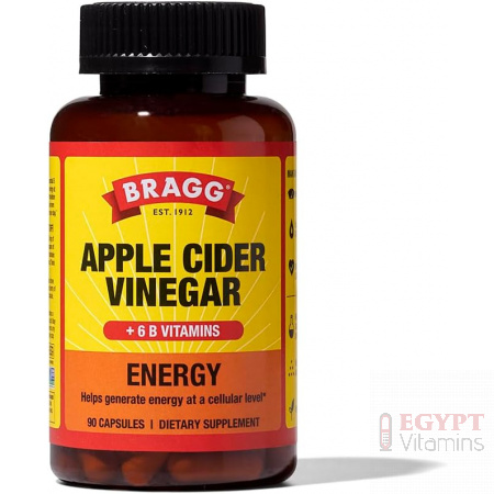 Bragg Energy Apple Cider Vinegar Capsules with B-12 Vitamins - 90 Capsules