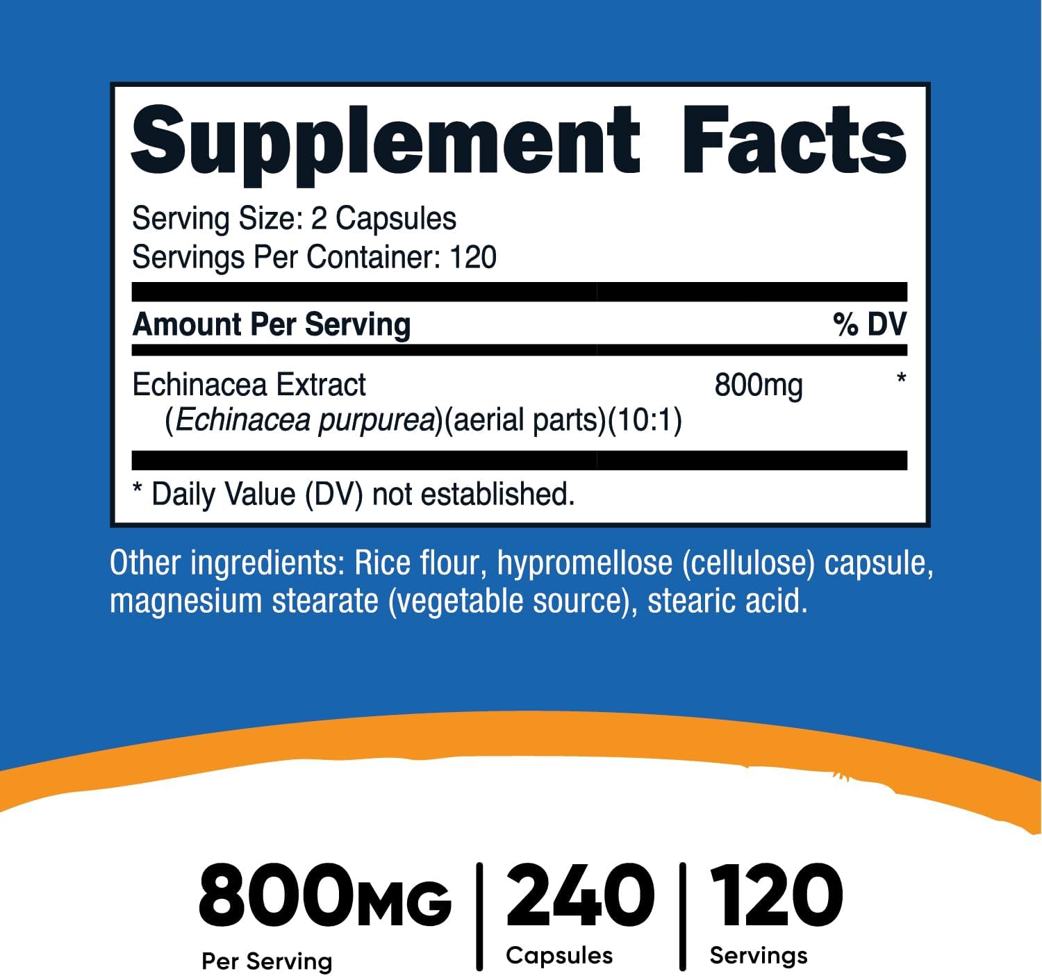 Nutricost Echinacea 800mg Immune Support | 240 Capsules - Image 2