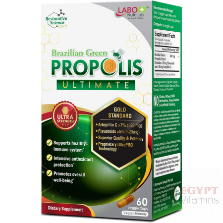 LABO Nutrition Brazilian Green Propolis Ultimate | >7% Artepillin C | 60 Caps