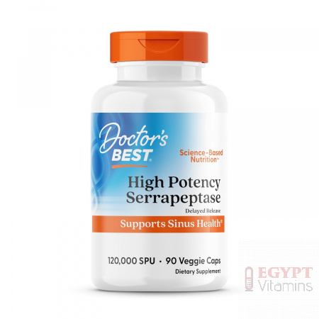 Doctors Best High Potency Serrapeptase, Supports Sinus Health 120,000 SPU | 90 Capsules
