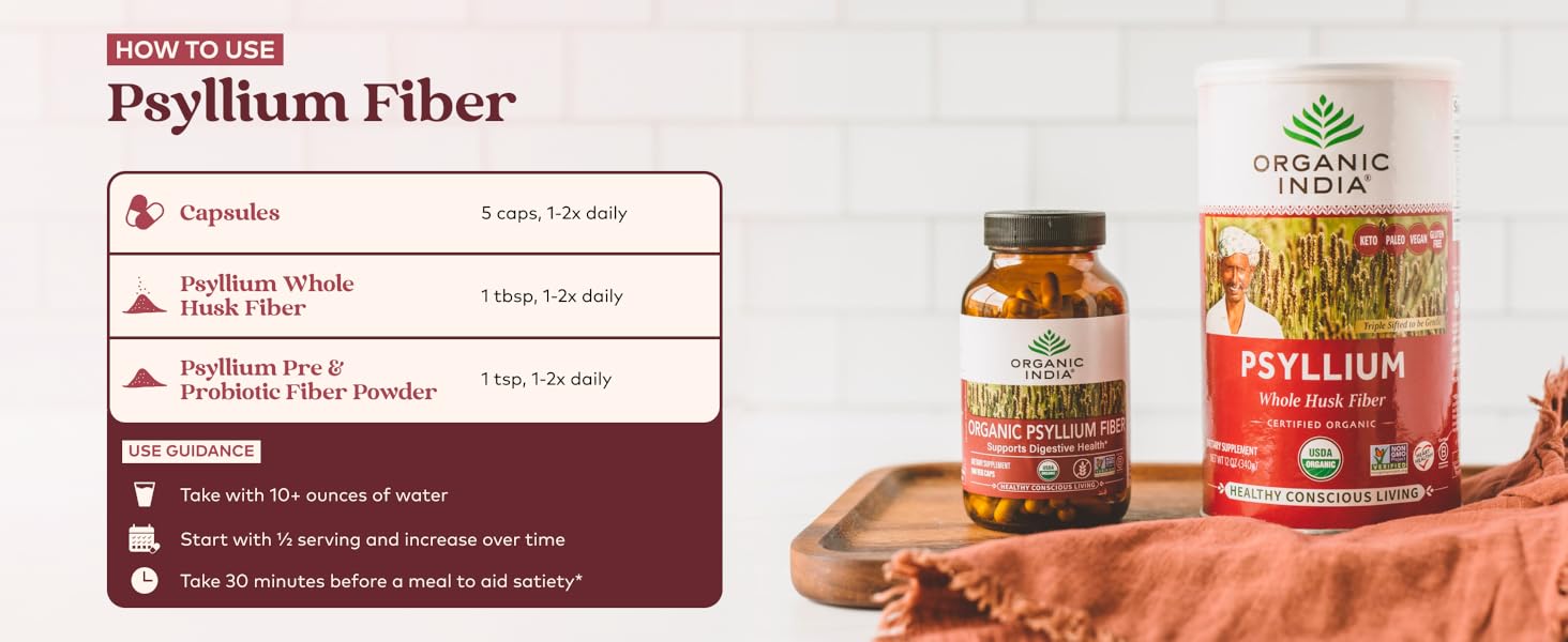 Organic whole psyllium husk powder