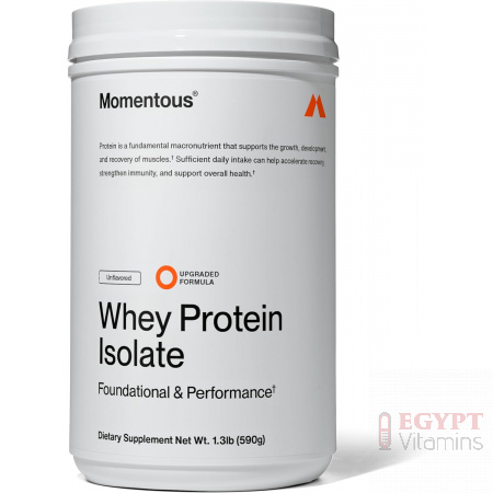 Momentous Essential Grass-Fed Whey Protein Powder - 20 g Whey Isolate Protein - NSF Certified for Sport - Gluten-Free - 25 Servings for Essential Everyday Use - Unflavored
