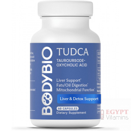 BodyBio TUDCA - Pure Tauroursodeoxycholic Acid Supplement - Support Bile Flow, Fat Metabolism & Liver Detox | 60 Capsules